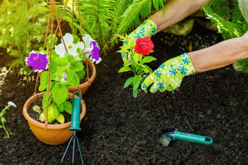 A professionally designed Boundsgreen garden with paving, planting, and seating